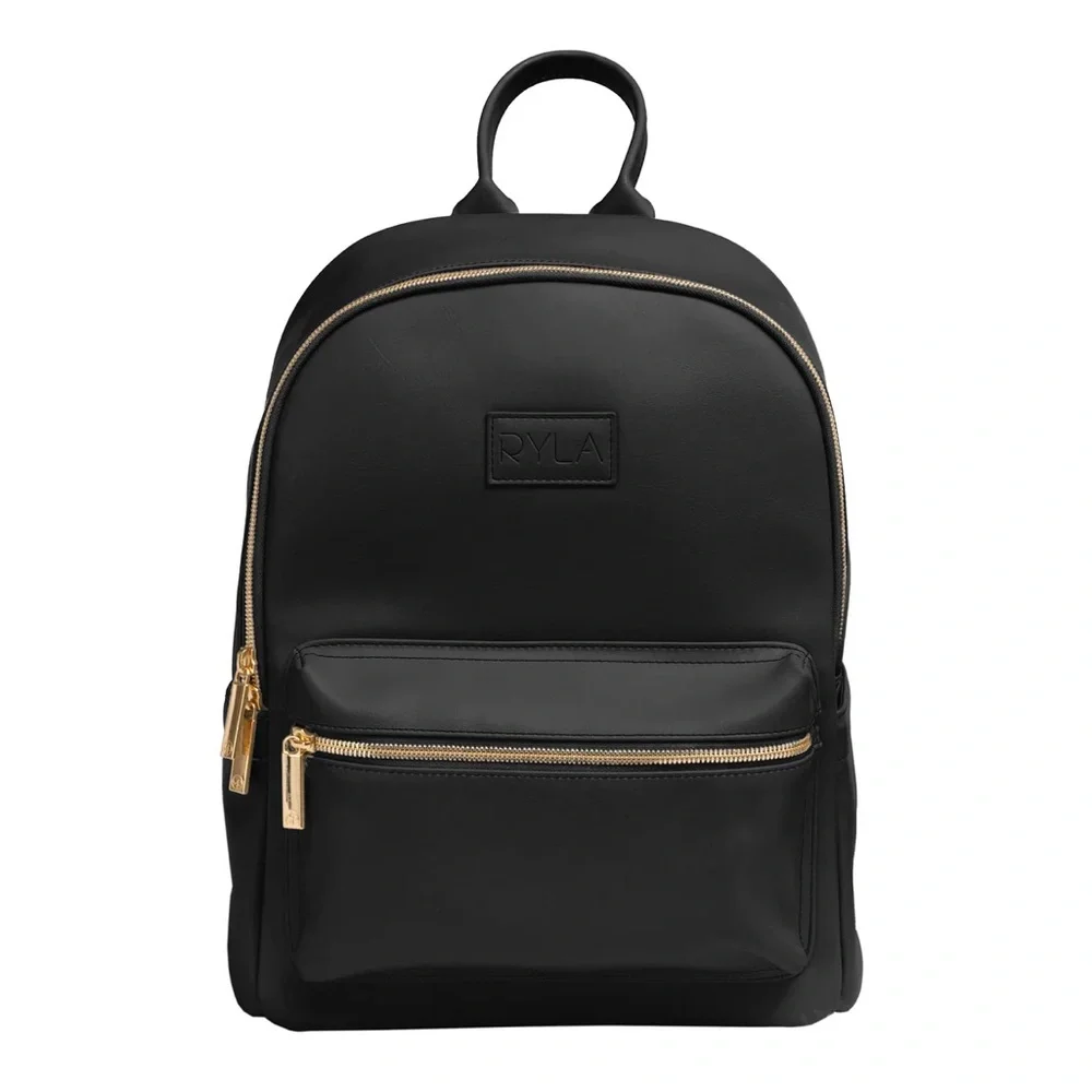 Black Diaper Bag w/ Gold Zippers